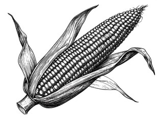 Detailed drawing of a corn cob
