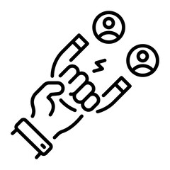 A line style icon showing lead generation strategy