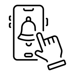 A linear icon showing a notification bell alert