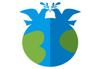 blue peace day on white background