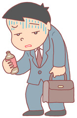 健康問題のイラスト - 疲労感・倦怠感・過労・体調不良