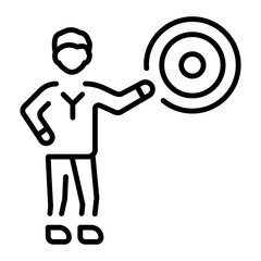 A linear style icon representing success goal