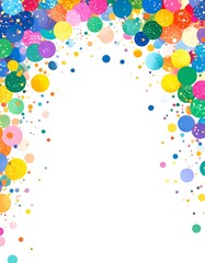 Colorful confetti circles frame