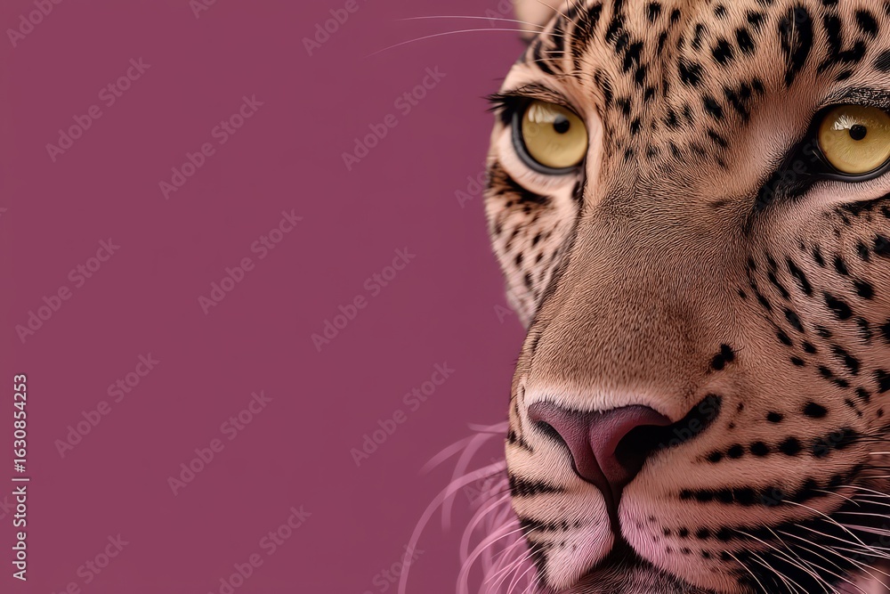 Aufkleber majestic close-up of a leopard's face illuminated by soft light showcasing intricate fur patterns an