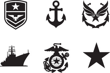 Fototapeta premium Show your pride with these military service branch emblems