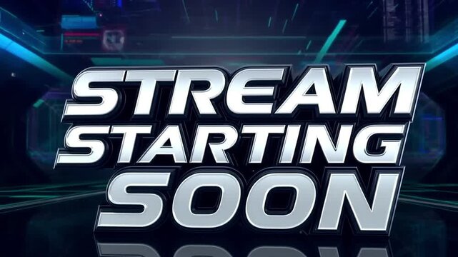 Streaming Announcement: A visually engaging digital graphic declares Stream Starting Soon, designed to captivate viewers and hint at the exciting live content that's about to begin.