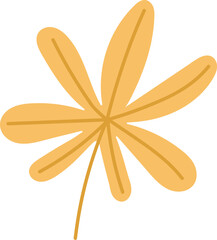 Cartoon Leaf with Simple Lines