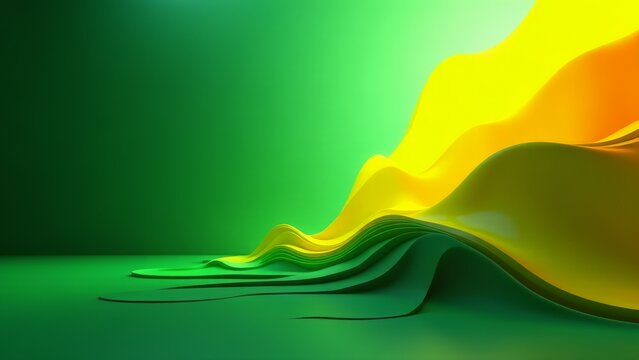 Abstract optimization algorithm model in green and yellow