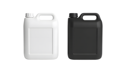 White and Black Plastic Fuel Canister with Handle for Industrial Use