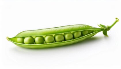 Open pea pod with green peas
