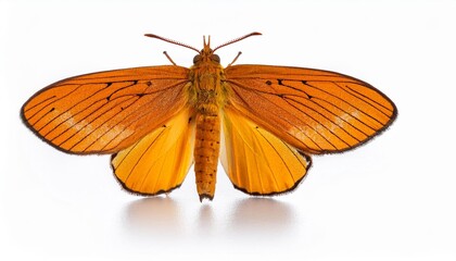 Orange moth with veined wings