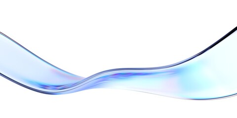 Naklejka na ściany i meble Abstract design, wavy iridescent shape, 3d render
