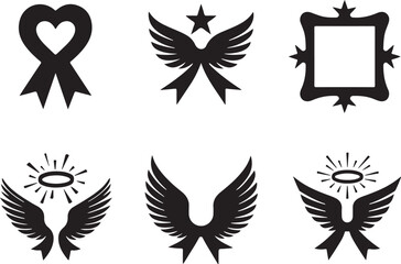 Elegant angel wings and ribbon designs for creative projects