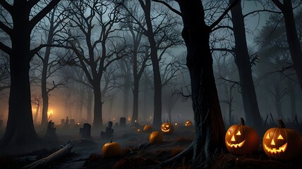 Spooky Forest Halloween Night