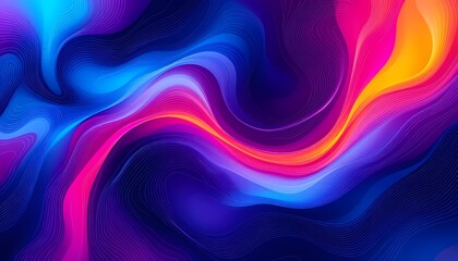 Obraz premium Colorful fluid abstract waves with glowing neon lines in motion