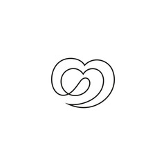 abstract love heart logo icon with linear design style
