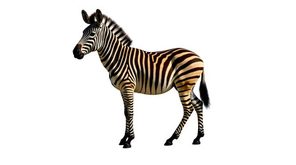 Fototapeta premium Quagga standing isolated with light brown coat and faint stripes on its head