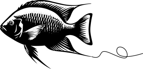 background ilustration tilapia fish