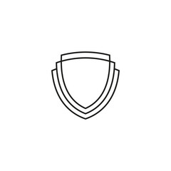 shield frame logo with line art design style