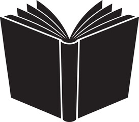 A Modern Vector Silhouette of an Open Book – Minimalist Design for Easy SVG Use, open book isolated on white