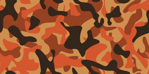 Hunter Orange Camo Pattern   Repeating Blaze Orange Camouflage Background   High-Visibility Clothing Design for Hunting   Endless Abstract Layout in Bright Colors © Blake Alan