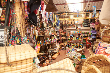 Store selling souvenirs and other handicraft products in Raquira, Colombia