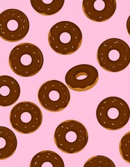Donuts on pink background