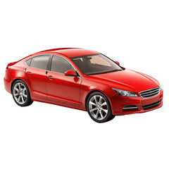 red car isolated on transparent white background, clipping path