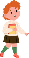 Schoolgirl Holding Books Smiling