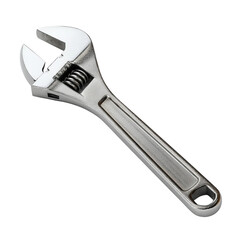 Obraz premium Adjustable Wrench Close-Up: A close-up shot of a shiny adjustable wrench, a versatile tool, positioned diagonally to highlight its mechanical design and functionality.
