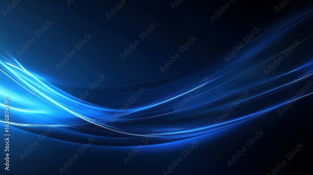 Poster dynamic glowing blue light streaks create a futuristic abstract background perfect for tech