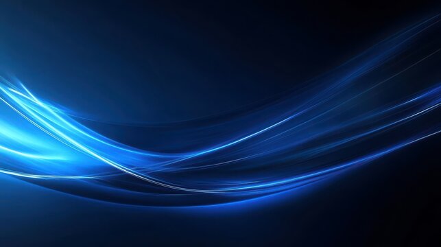 Dynamic glowing blue light streaks create a futuristic abstract background perfect for tech
