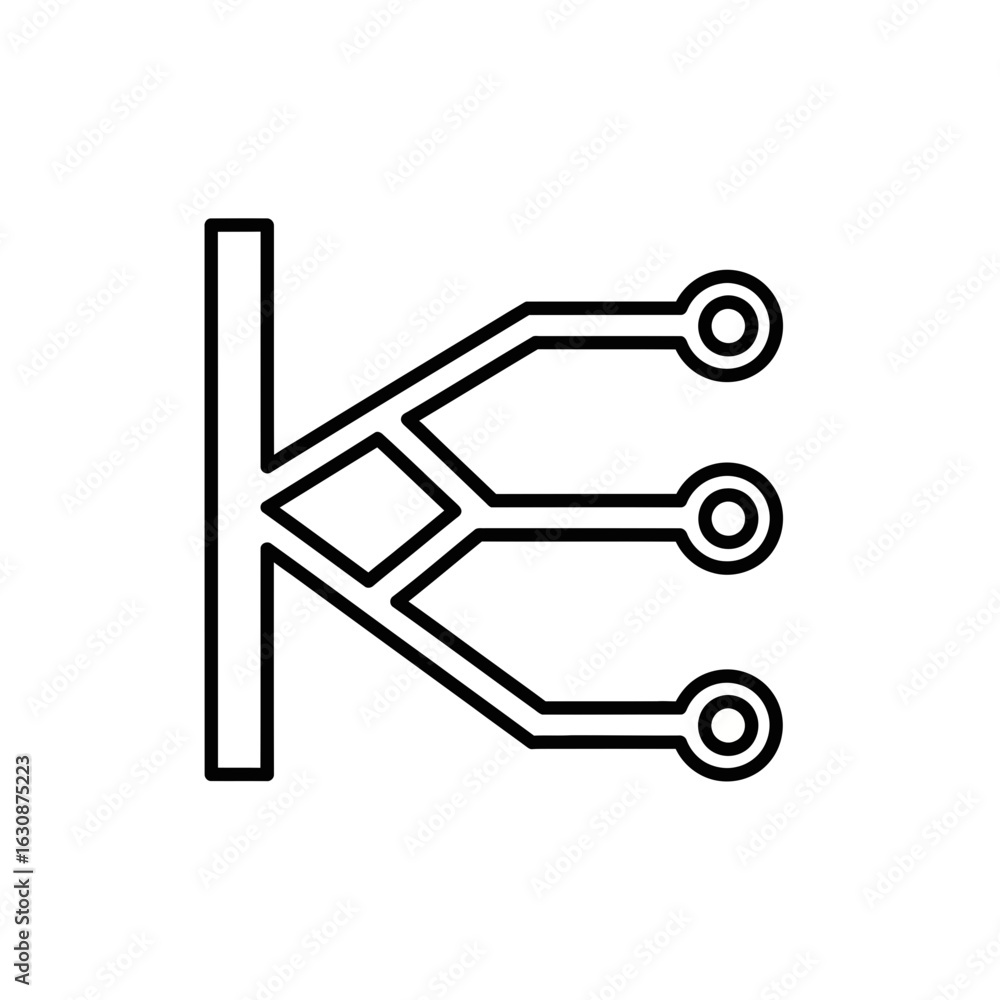 Poster modern technology schematic diagram of interconnected nodes, representing data flow, digital network