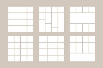 Set of Square 4x4 ratio bento grid design can be used for aesthetic photo frame or layout planner