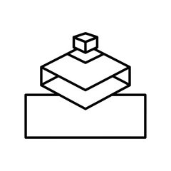 Geometric abstract art with minimalist design, modern shape with clean lines for logo design and branding, perfect for tech and business concepts