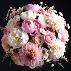Delicate bouquet of pastel flowers