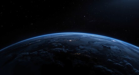 Fototapeta premium Earth from Space at Night, a Celestial View