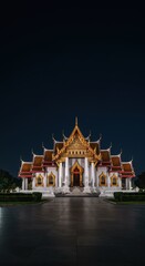 Marble Temple at Night Breathtaking Bangkok Wat Benchamabophit