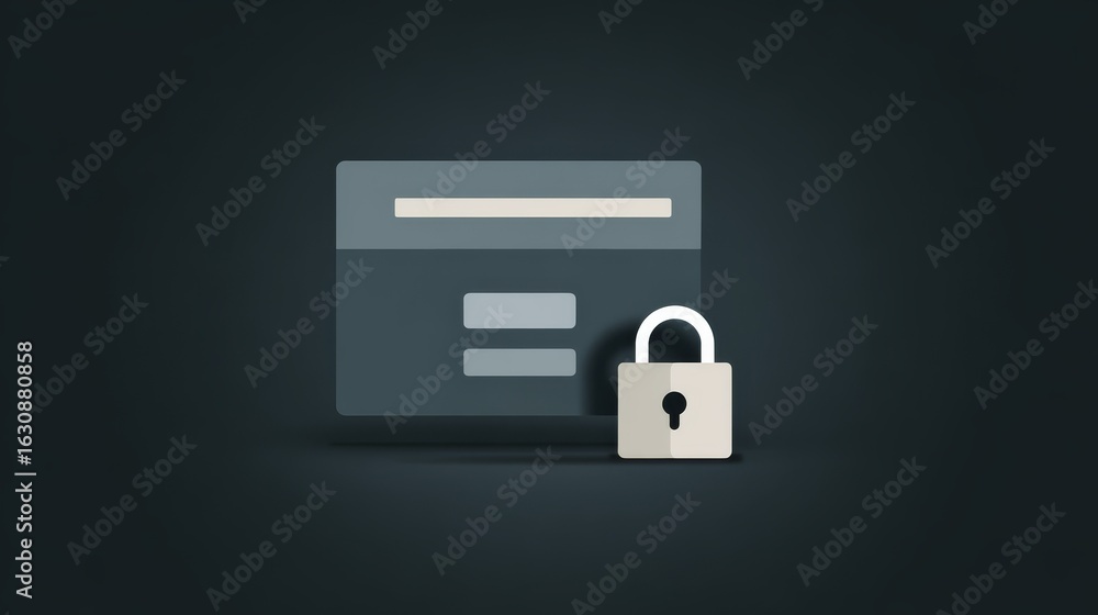 Poster a detailed realistic metallic padlock symbolizing physical security placed beside modern digital ico