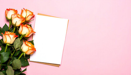 バラの花。コピースペース。薔薇イメージ。Rose flower. Copy space. Rose image.