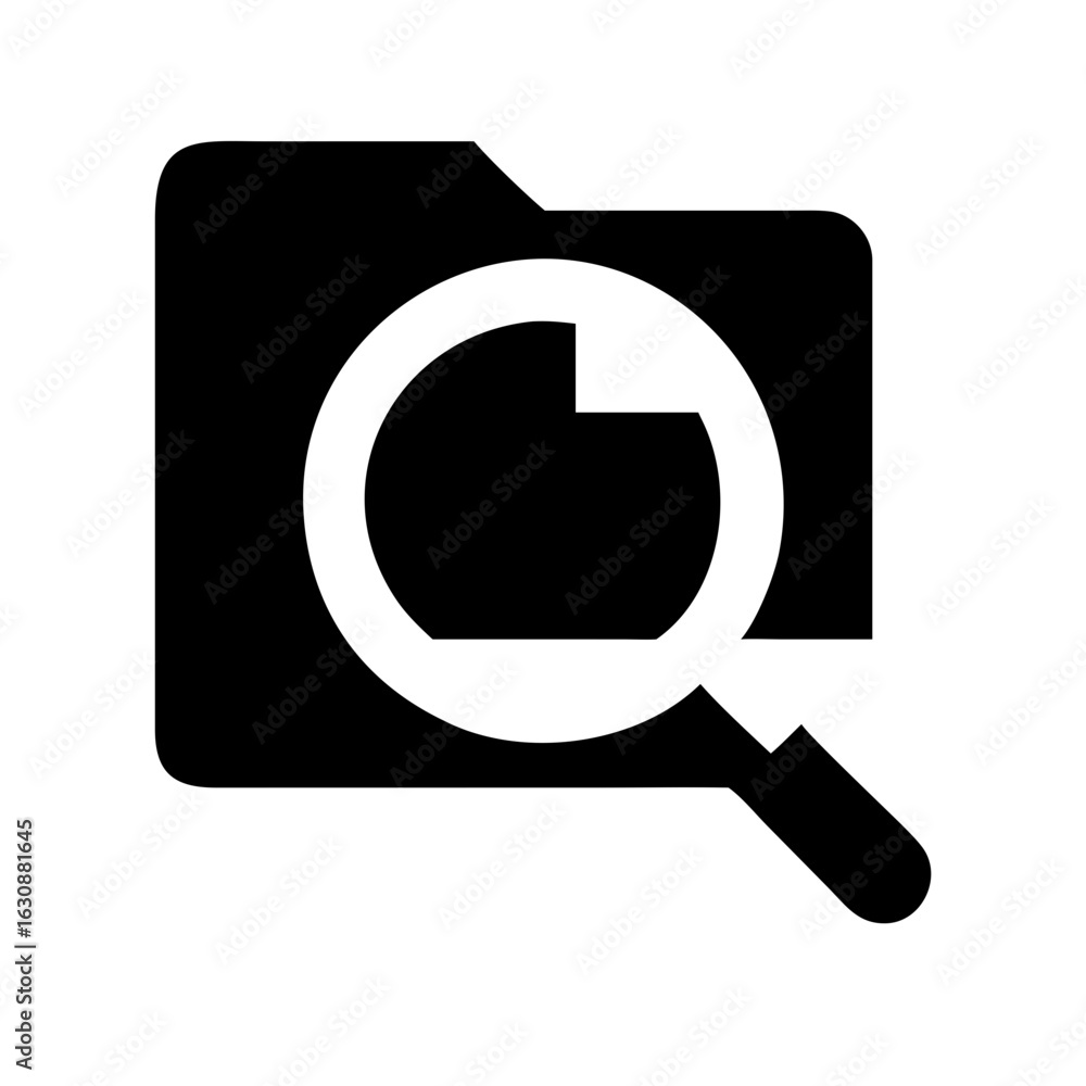 Aufkleber find file search folder magnifying glass document discovery data analysis information management ico