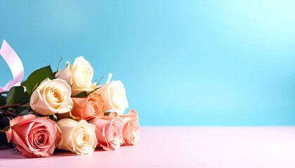 バラの花。コピースペース。薔薇イメージ。Rose flower. Copy space. Rose image.