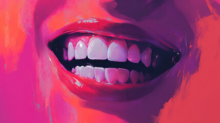 Naklejka premium teeth, mouth, smile, lips, dental, dentist, woman, tooth, health, face, dentistry, denture, beauty, whitening, gums, smiling, care, clean, closeup, open, expression, medicine, healthy, laugh, jaw