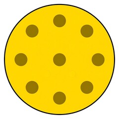 Fototapeta premium Circular yellow object with dark brown circular shapes