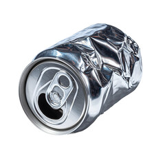 Crushed Soda Can: A single crushed soda can, reflecting light and textures.