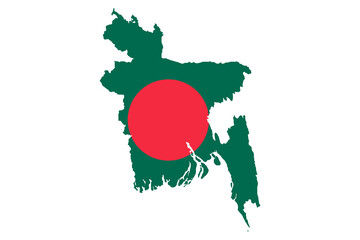 map of Bangladesh with national flag vector illustration