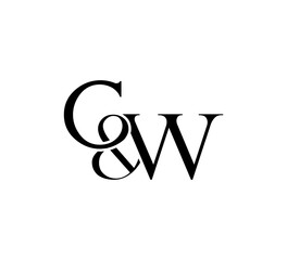Initial Letter Logo. Ampersand Symbol. Logotype design. Simple Luxury Black Flat Vector CW