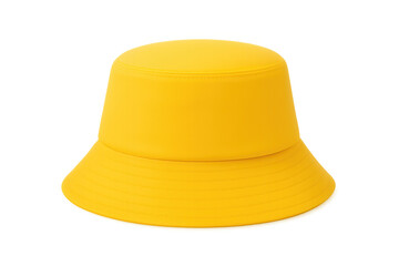 Fototapeta premium Vibrant yellow bucket hat floating against a transparent backdrop, perfect for adding a pop of color to any design project