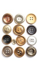 Fototapeta premium Assorted decorative buttons, various colors and designs