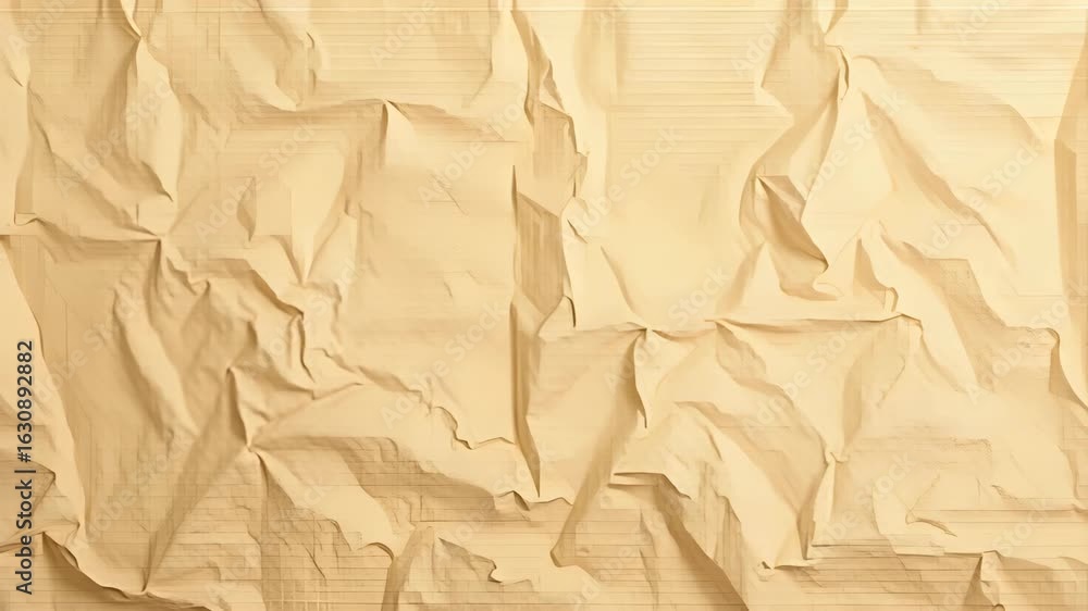 Aufkleber close up of crumpled brown recycled craft paper texture background with empty space for text - ideal